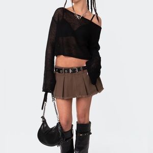 SOLD Edikted Emmie Off Shoulder Sheer Knit Top